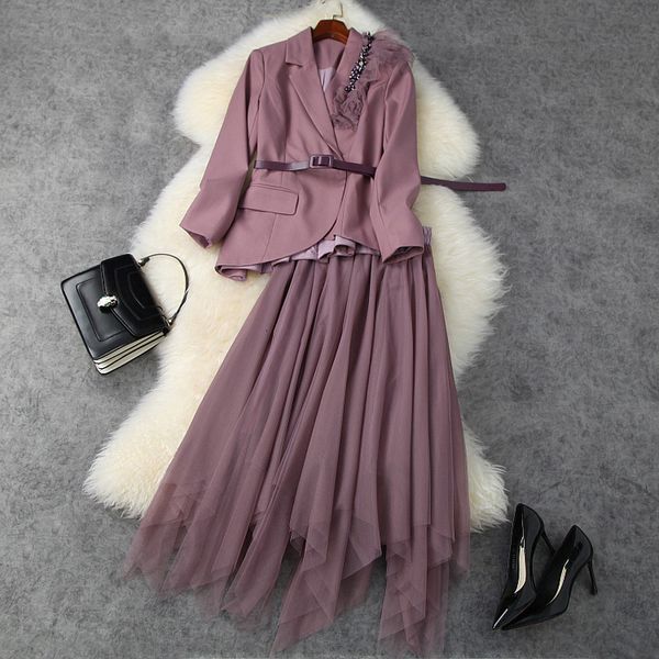 two piece dress fall autumn long sleeve notched-lapel black / purple beaded waist belt blazers + asymmetry skirt 2 s set lsp02t11241 srpb, White
two piece dress fall autumn long sleeve notched-lapel black / purple beaded waist belt blazers + asymmetry skirt 2 s set lsp02t11241 srpb, White