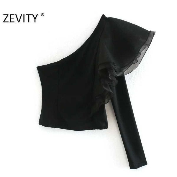 zevity women fashion cascading ruffle single shoulder black blouse female asymmetrical casual shirts chic blusas ls7305 210603, White
zevity women fashion cascading ruffle single shoulder black blouse female asymmetrical casual shirts chic blusas ls7305 210603, White
