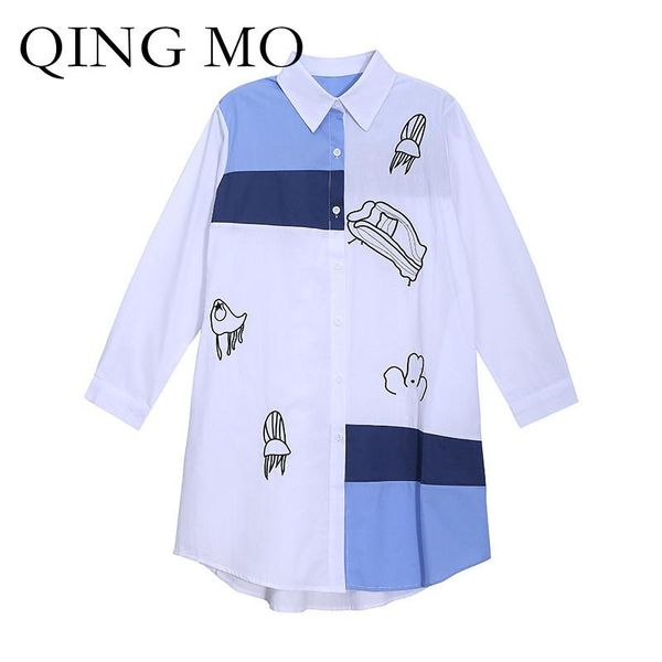 women's blouses & shirts qing mo 2021 spring autumn fashion stitching striped long trendy casual white zwl237
women's blouses & shirts qing mo 2021 spring autumn fashion stitching striped long trendy casual white zwl237