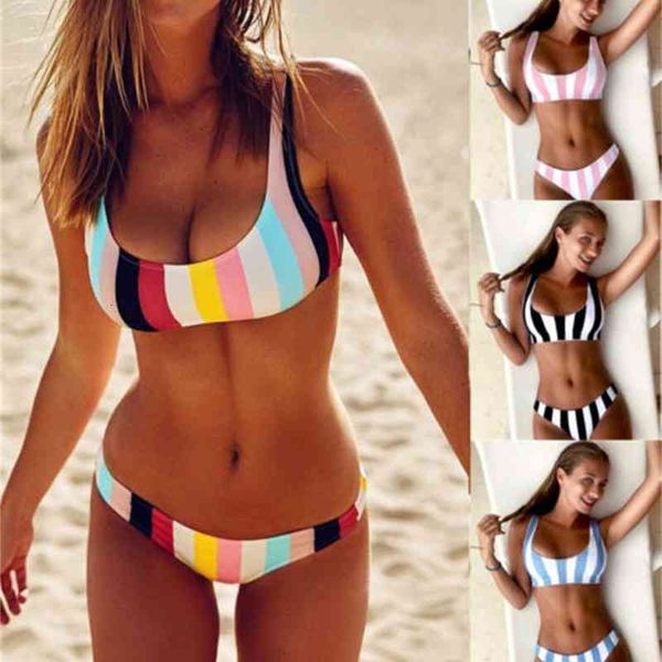 women rainbow bikini set push-up padded striped swimwear swimsuit beachwear bather swimming suit, White;black
women rainbow bikini set push-up padded striped swimwear swimsuit beachwear bather swimming suit, White;black