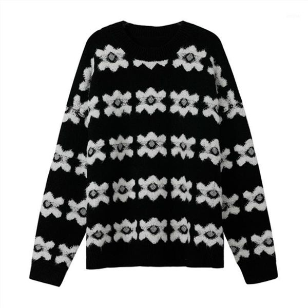 fannic autumn flowers print embroidery office lady knitted pullover round neck black sweater women women's sweaters, White;black
fannic autumn flowers print embroidery office lady knitted pullover round neck black sweater women women's sweaters, White;black