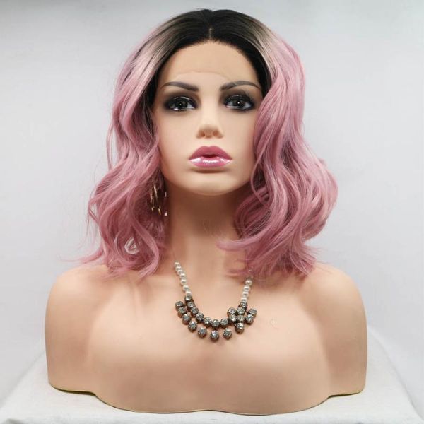 synthetic wigs pink ombre color short wave hair lace frontal black dyed gradient halloween cosplay for women
synthetic wigs pink ombre color short wave hair lace frontal black dyed gradient halloween cosplay for women