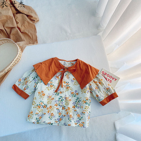 2022 girls lapel floral shirt summer new cute little girl fashion comfortable shirt trend, White;black
2022 girls lapel floral shirt summer new cute little girl fashion comfortable shirt trend, White;black