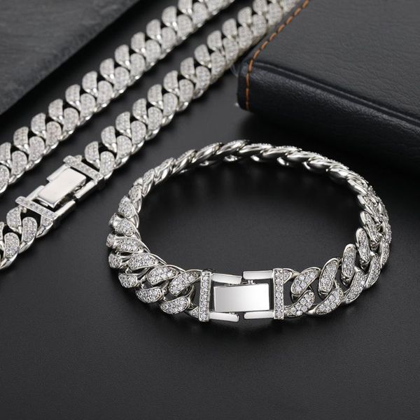 link, chain european and american bracelets fashion full diamond hip-hop shining cuban men's domineering trend accessories, Black
link, chain european and american bracelets fashion full diamond hip-hop shining cuban men's domineering trend accessories, Black