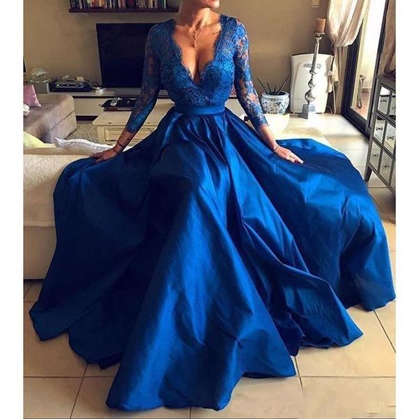party dresses royal blue plunging v-neck lace long prom high split sleeves satin evening gowns plus size sweep train vestidos de, White;black
party dresses royal blue plunging v-neck lace long prom high split sleeves satin evening gowns plus size sweep train vestidos de, White;black