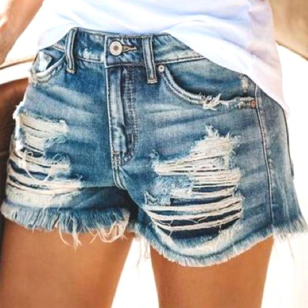 women's jeans short jeans, high waist shorts leisure ripped denim pants garment for female, Blue
women's jeans short jeans, high waist shorts leisure ripped denim pants garment for female, Blue