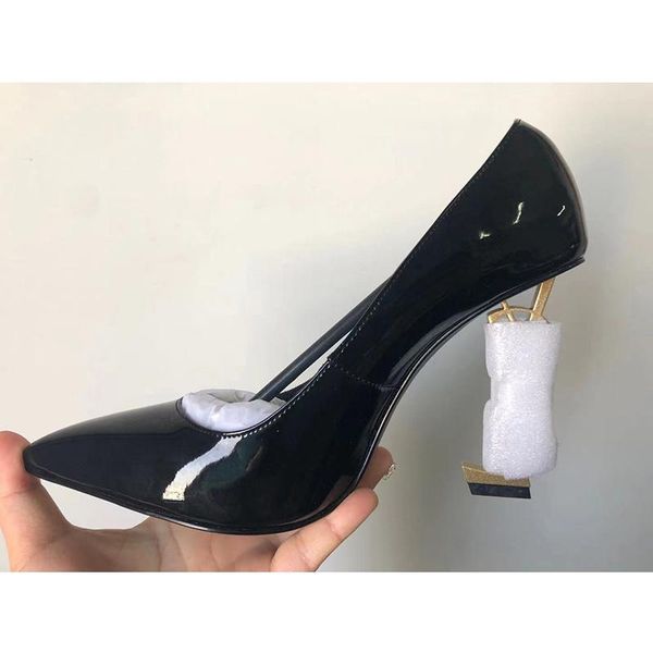 dress shoes designer luxry women's casual high heels fashion metal letters heel patent leather pointed toe sandals women wedding, Black
dress shoes designer luxry women's casual high heels fashion metal letters heel patent leather pointed toe sandals women wedding, Black