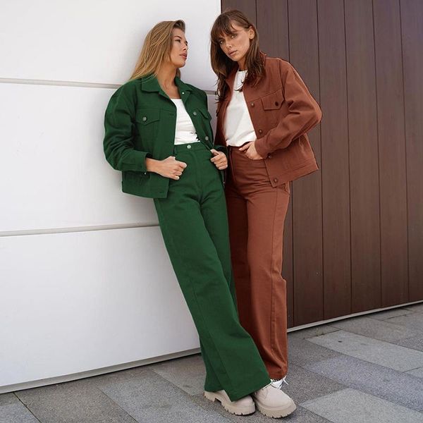 women's two piece pants autumn elegant sets lapel pockets solid cardigan jackets buttons loose fashion casual suits, White
women's two piece pants autumn elegant sets lapel pockets solid cardigan jackets buttons loose fashion casual suits, White