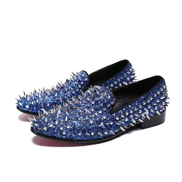 vintage blue sliver rivets slip on men loafers round toe sipriks mens dress shoes genuine leather causal business italian shoes, Black
vintage blue sliver rivets slip on men loafers round toe sipriks mens dress shoes genuine leather causal business italian shoes, Black