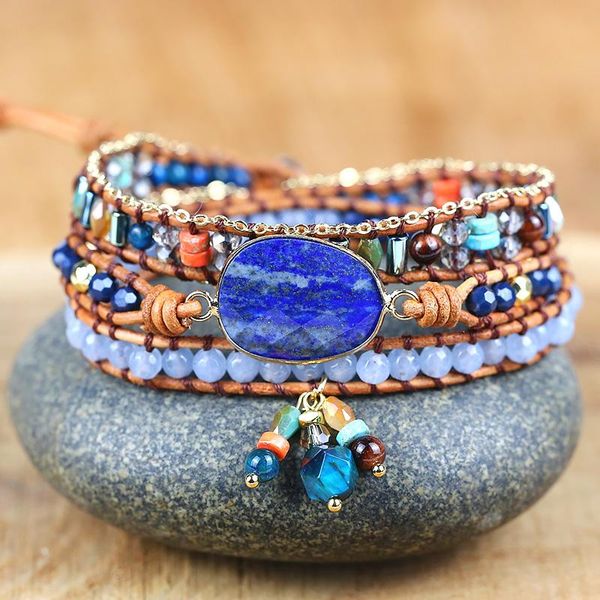 vintage mixed natural stones lapis lazuli charm yoga wrap bracelets handmade energy friendship jewelry tennis, Golden;silver
vintage mixed natural stones lapis lazuli charm yoga wrap bracelets handmade energy friendship jewelry tennis, Golden;silver