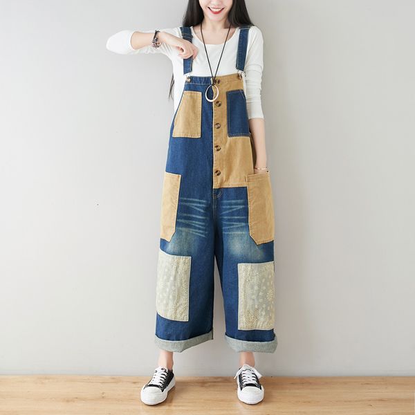 jeans Plus female size retail denim women's overalls fashion pants t170, Blue