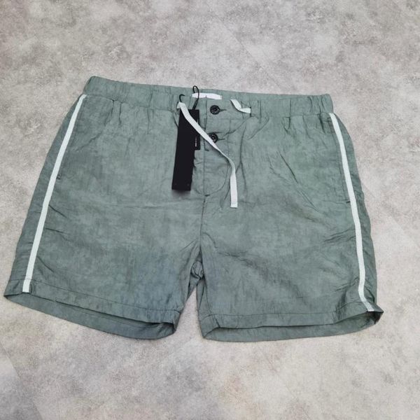 summer shorts nylon men's loose retro wash embroidery pants, White;black