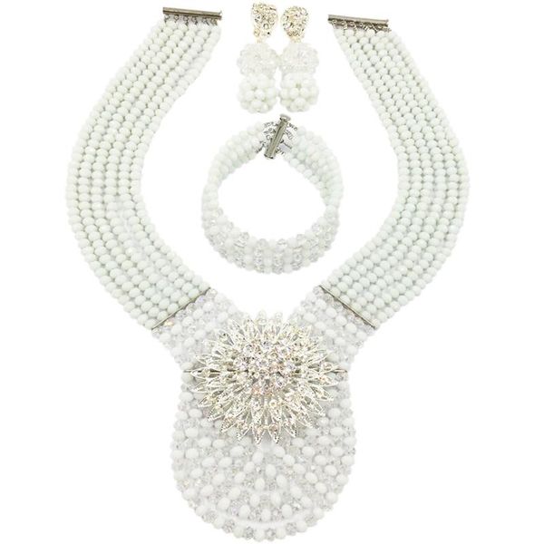 earrings & necklace lovely white clear ab crystal african beads jewelry set nigerian wedding sets 6wdk09, Silver
earrings & necklace lovely white clear ab crystal african beads jewelry set nigerian wedding sets 6wdk09, Silver