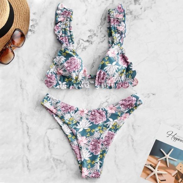 bikini set two piece swimsuit bikinis swimwear flower print high waist beachwear bathing suit women's, White;black
bikini set two piece swimsuit bikinis swimwear flower print high waist beachwear bathing suit women's, White;black