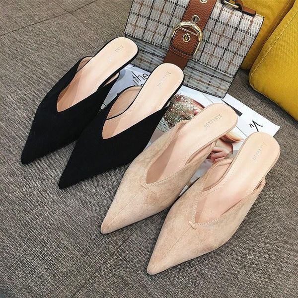 european pointed toe mules women cover flock slippers flip flops sandalias summer shoes woman thin high heels slides, Black
european pointed toe mules women cover flock slippers flip flops sandalias summer shoes woman thin high heels slides, Black