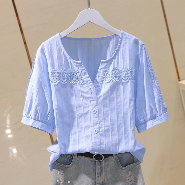 women's blouses & shirts cotton 100% women summer design 2021 v-neck half sleeved casual all match office lady outwear blouse, White
women's blouses & shirts cotton 100% women summer design 2021 v-neck half sleeved casual all match office lady outwear blouse, White