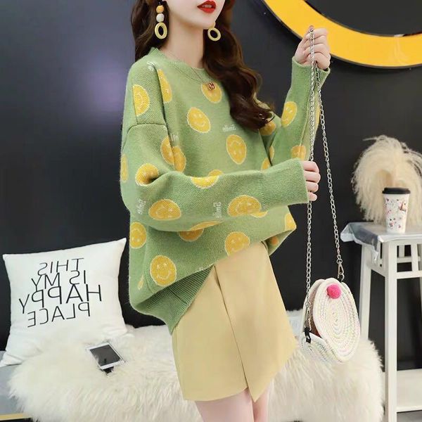 women's sweaters women sweater coat jacket lazy wind sweet pullover female 2021 early autumn round neck jacquard, White;black
women's sweaters women sweater coat jacket lazy wind sweet pullover female 2021 early autumn round neck jacquard, White;black