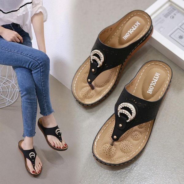 slippers women platform wedges sandals rhinestone stitched soft summer shoes woman ladies beach leather, Black
slippers women platform wedges sandals rhinestone stitched soft summer shoes woman ladies beach leather, Black