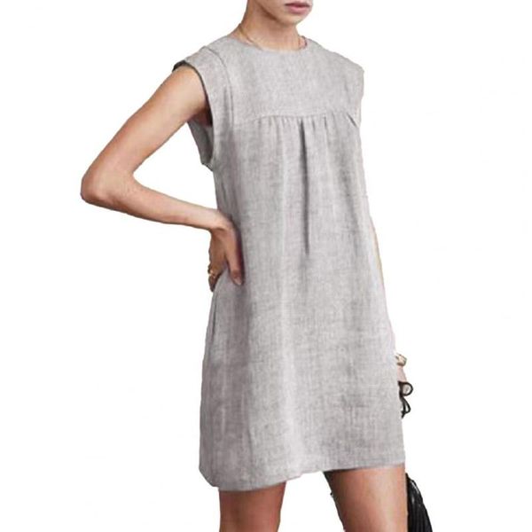 casual dresses women summer midi solid color round neck loose sleeveless patchwork dress party breathable femme robe, Black;gray
casual dresses women summer midi solid color round neck loose sleeveless patchwork dress party breathable femme robe, Black;gray