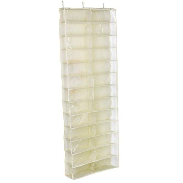 clothing & wardrobe storage 26 large pocket over the door hanger shoes organizer closet shelves rack hanging space saver (beige) 
clothing & wardrobe storage 26 large pocket over the door hanger shoes organizer closet shelves rack hanging space saver (beige)