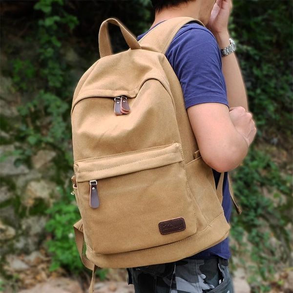 backpack factory direct foreign trade trend of casual canvas bag men computer student leisure shoulder bags khaki b-007
backpack factory direct foreign trade trend of casual canvas bag men computer student leisure shoulder bags khaki b-007