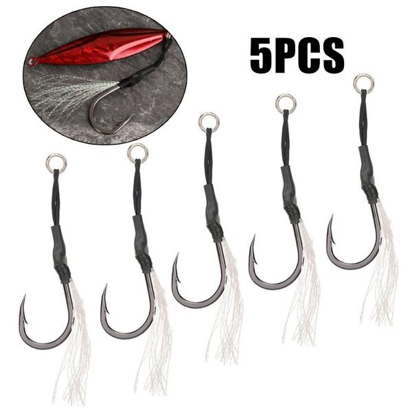 fishing hooks 5pcs jig tail assist hook short pe line feather solid ring for 0~100g jigs spoon tackle pesca iscas accessories
fishing hooks 5pcs jig tail assist hook short pe line feather solid ring for 0~100g jigs spoon tackle pesca iscas accessories