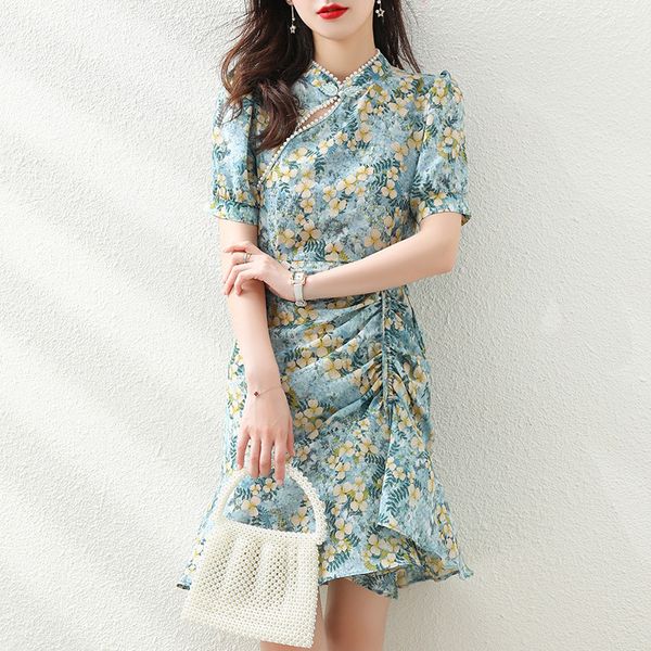 luxury casual dresses 2021 broken flower chiffon summer fashion korean nail bead cheongsam women's drs, Black;gray
luxury casual dresses 2021 broken flower chiffon summer fashion korean nail bead cheongsam women's drs, Black;gray