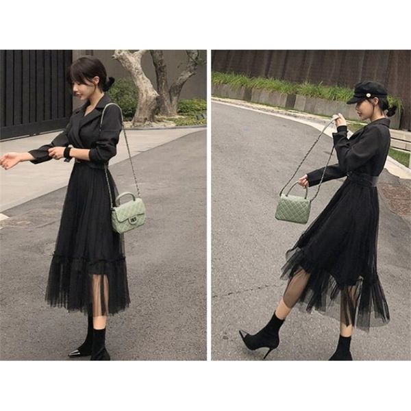 korean version of the temperament fashion suit collar mesh, Black;gray
korean version of the temperament fashion suit collar mesh, Black;gray