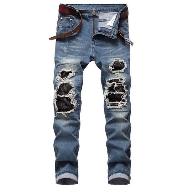 autumn spring men's ripped street hip hop punk stretch bike jeans trendy holes straight denim trouers 211111, Blue
autumn spring men's ripped street hip hop punk stretch bike jeans trendy holes straight denim trouers 211111, Blue