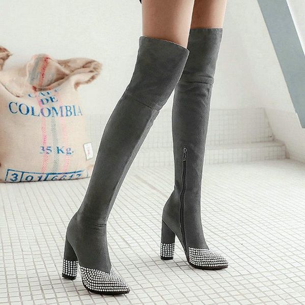 boots 2021 autumn winter women over the knee thick pointed toe long side zipper faux suede, Black
boots 2021 autumn winter women over the knee thick pointed toe long side zipper faux suede, Black