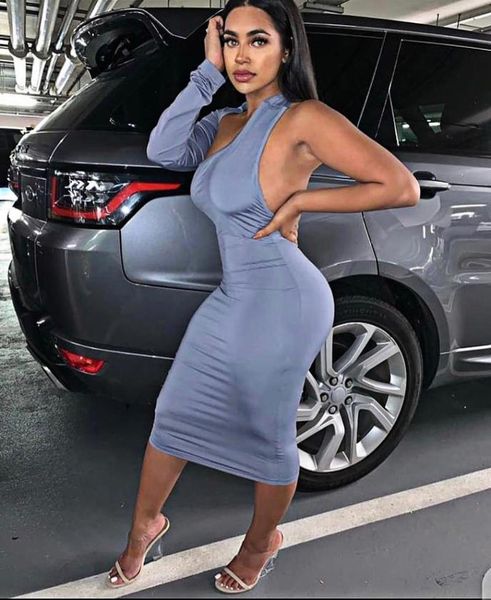 casual dresses fashion streetwear solid one shoulder long sleeve halter backless dress elegant club wear party bodycon robe, Black;gray
casual dresses fashion streetwear solid one shoulder long sleeve halter backless dress elegant club wear party bodycon robe, Black;gray