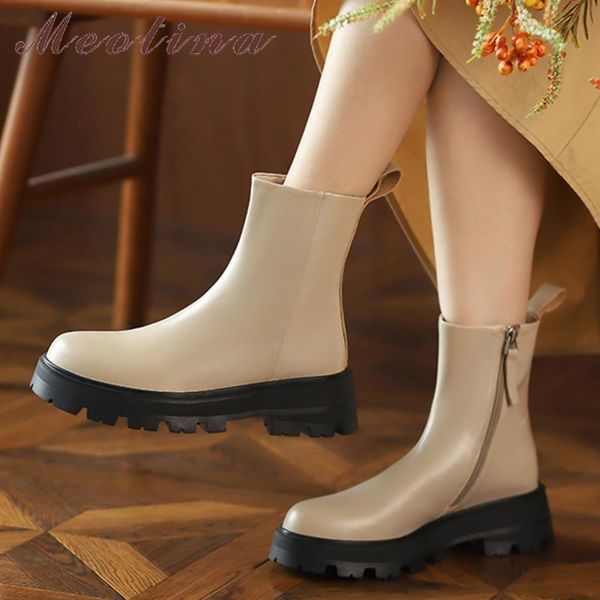 boots meotina genuine leather ankle shoes women flat short round toe zipper ladies footwear 2021 concise autumn 40, Black
boots meotina genuine leather ankle shoes women flat short round toe zipper ladies footwear 2021 concise autumn 40, Black