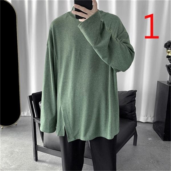 autumn solid color long-sleeved t-shirt men's korean version of the loose wild bottoming shirt 210420, White;black
autumn solid color long-sleeved t-shirt men's korean version of the loose wild bottoming shirt 210420, White;black