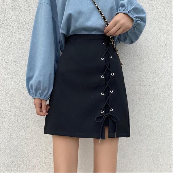 mini empire solid fashion womens skirts summer leisure korean style lace up simple a line elegant streetwear, Black
mini empire solid fashion womens skirts summer leisure korean style lace up simple a line elegant streetwear, Black
