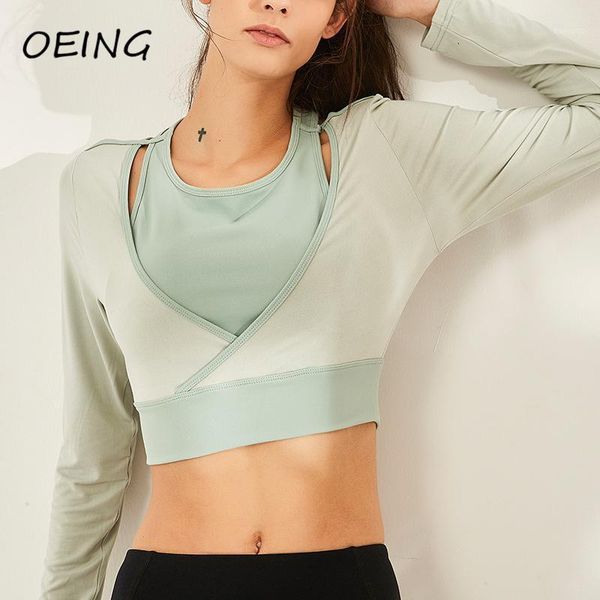yoga outfit 2021 exercise long sleeve women sport wear paded fitness workout crop gym clothes fake 2pc t shirt
yoga outfit 2021 exercise long sleeve women sport wear paded fitness workout crop gym clothes fake 2pc t shirt