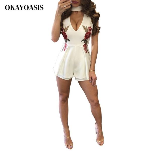 summer embroidery halter deep v neck women fashion bodysuit elegant short jumpsuit white playsuit women's jumpsuits & rompers, Black;white
summer embroidery halter deep v neck women fashion bodysuit elegant short jumpsuit white playsuit women's jumpsuits & rompers, Black;white