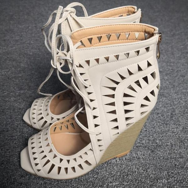 original intention fashion women wedge sandals summer holidays high heels peep toe hollow out shoes woman plus size 4-15, Black
original intention fashion women wedge sandals summer holidays high heels peep toe hollow out shoes woman plus size 4-15, Black