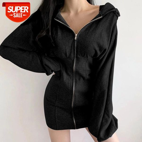 women's casual zipper dress autumn stylish wild long sleeve solid color hooded fitting for ladies streetwear clothes #cu0x, White;black
women's casual zipper dress autumn stylish wild long sleeve solid color hooded fitting for ladies streetwear clothes #cu0x, White;black