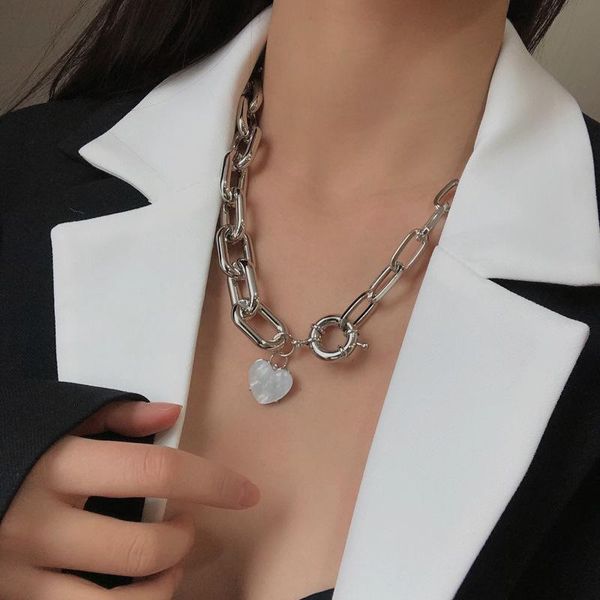 chains hyperbole heart asymmetric metal pendant necklace hiphop european wholesale chunky, Silver
chains hyperbole heart asymmetric metal pendant necklace hiphop european wholesale chunky, Silver