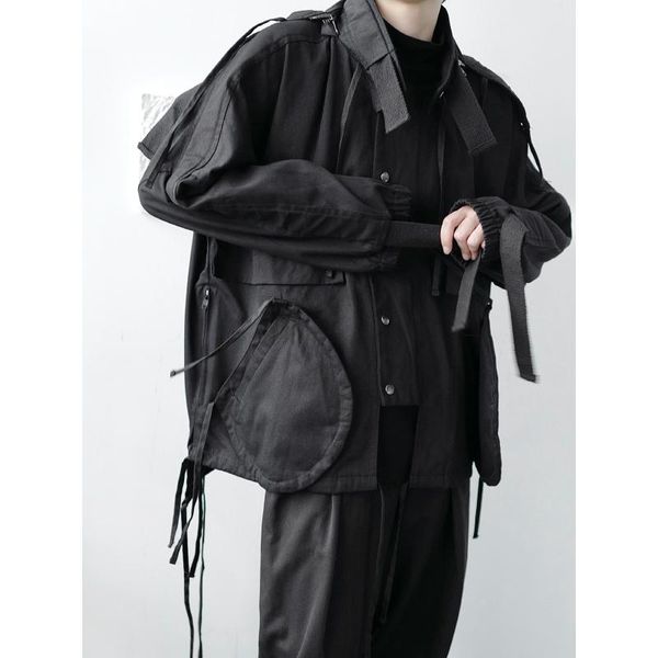 male women couple casual coat outerwear men's loose heavy craft dark ribbon japan harajuku streetwear hooded cargo jacket jackets, Black;brown
male women couple casual coat outerwear men's loose heavy craft dark ribbon japan harajuku streetwear hooded cargo jacket jackets, Black;brown