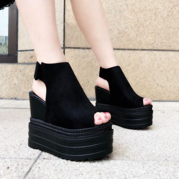 summer korean fish mouth women's shoes in the wedge with increased female sandals muffins bottom thick roman, Black
summer korean fish mouth women's shoes in the wedge with increased female sandals muffins bottom thick roman, Black