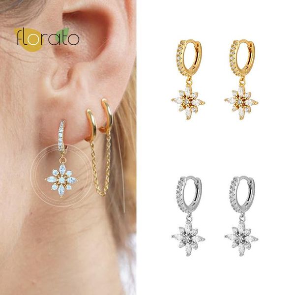 hoop & huggie 925 sterling silver white zircon flower pendant earrings small round for women valentine's day gift pendientes, Golden;silver
hoop & huggie 925 sterling silver white zircon flower pendant earrings small round for women valentine's day gift pendientes, Golden;silver