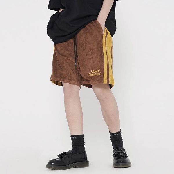 men's shorts side striped letter embroidery casual mens drawstring wide leg fleece summer short high street loose five point pants, White;black
men's shorts side striped letter embroidery casual mens drawstring wide leg fleece summer short high street loose five point pants, White;black