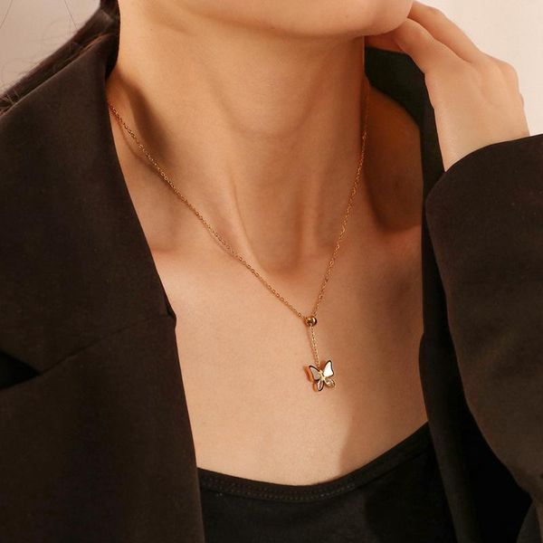 pendant necklaces shell butterfly necklace adjustable gold color chain women's neck luxury choker stainless steel jewelry gift mujer, Silver
pendant necklaces shell butterfly necklace adjustable gold color chain women's neck luxury choker stainless steel jewelry gift mujer, Silver