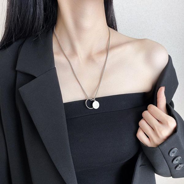 pendant necklaces ins cold wind ring round brand titanium steel hip-hop punk stainless necklace for men and women, Silver
pendant necklaces ins cold wind ring round brand titanium steel hip-hop punk stainless necklace for men and women, Silver