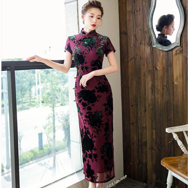 ethnic clothing purple long spring cheongsams oversize qipao elegant celebrity banquet vestidos female velour split chinese dress gown, Red
ethnic clothing purple long spring cheongsams oversize qipao elegant celebrity banquet vestidos female velour split chinese dress gown, Red