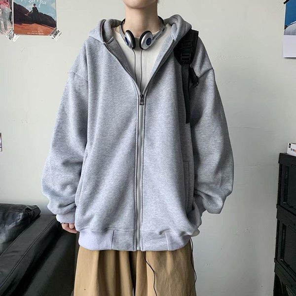 men's hoodies & sweatshirts jacket autumn and winter plus velvet cardigan solid color hooded blouse loose casual coat for male, Black
men's hoodies & sweatshirts jacket autumn and winter plus velvet cardigan solid color hooded blouse loose casual coat for male, Black