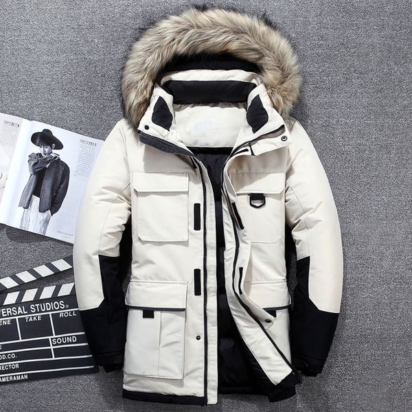white duck feather men's et, thick fur coat, large collar, waterproof, windproof, winter - 40 degre, 2020, Black
white duck feather men's et, thick fur coat, large collar, waterproof, windproof, winter - 40 degre, 2020, Black