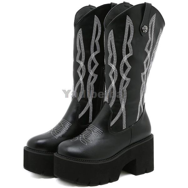 boots women winter knee high mid calf boot embroider black shoes platform western riding heel chunky shoe
boots women winter knee high mid calf boot embroider black shoes platform western riding heel chunky shoe