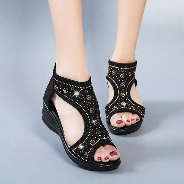 sandals rome non slip summer 2021 comfortable women peep tow wedges crystal elastic zipper female shoes platform solid print, Black
sandals rome non slip summer 2021 comfortable women peep tow wedges crystal elastic zipper female shoes platform solid print, Black
